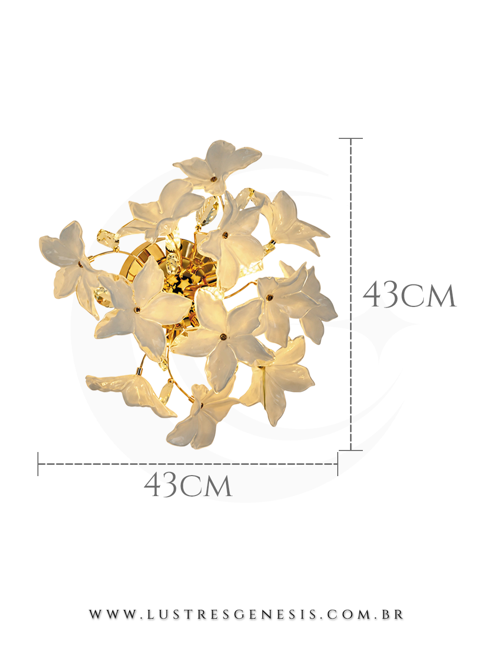 Arandela Moderna Flor Lilly Branco com L&acirc;mpada G9 